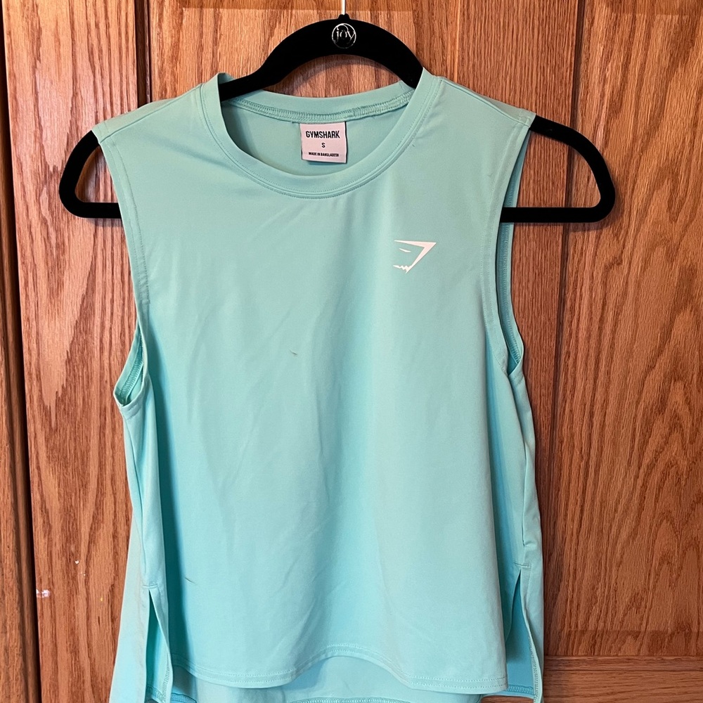 Teal gymshark crop top